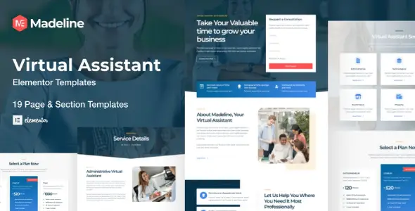 Madeline โ Virtual Assistant Website Elementor Template Kit